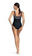 One-piece swimsuit, wide shoulder straps, molded cups